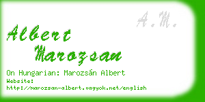 albert marozsan business card