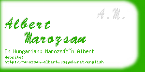 albert marozsan business card